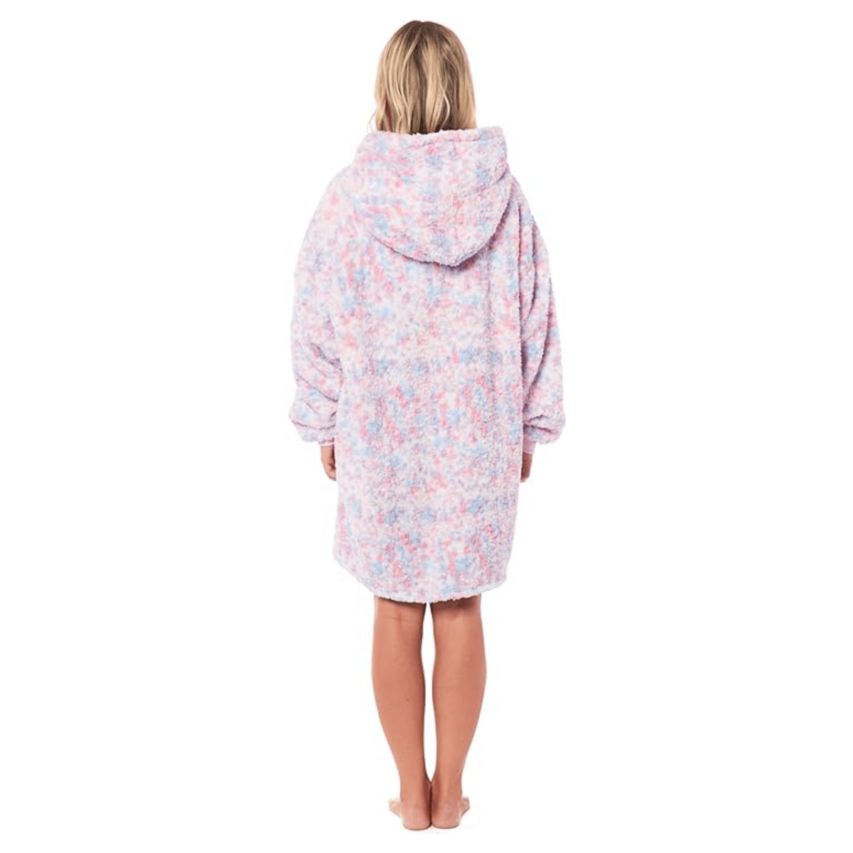 OLIVIA ROCCO Oversized Rainbow Hooded Plush Fleece Blanket With Reversible Sherpa Giant