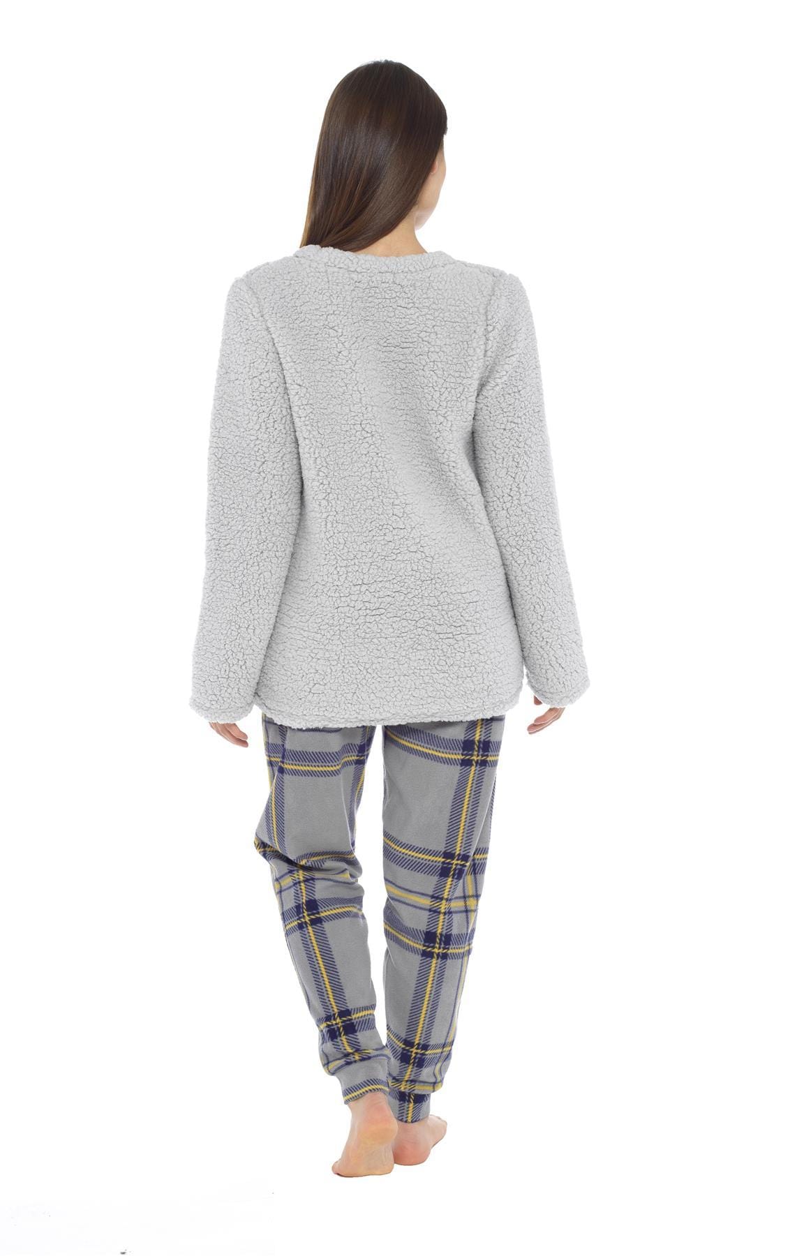 OLIVIA ROCCO Women's Teddy Fleece Pyjama Set Penguin Design Soft Cosy Nightwear Super Soft Cosy Home Loungewear