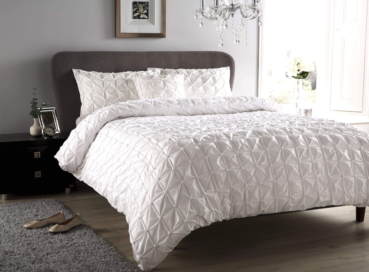 OLIVIA ROCCO Seville Duvet Set Cotton-Rich Luxury With Handmade Pintuck Detailing