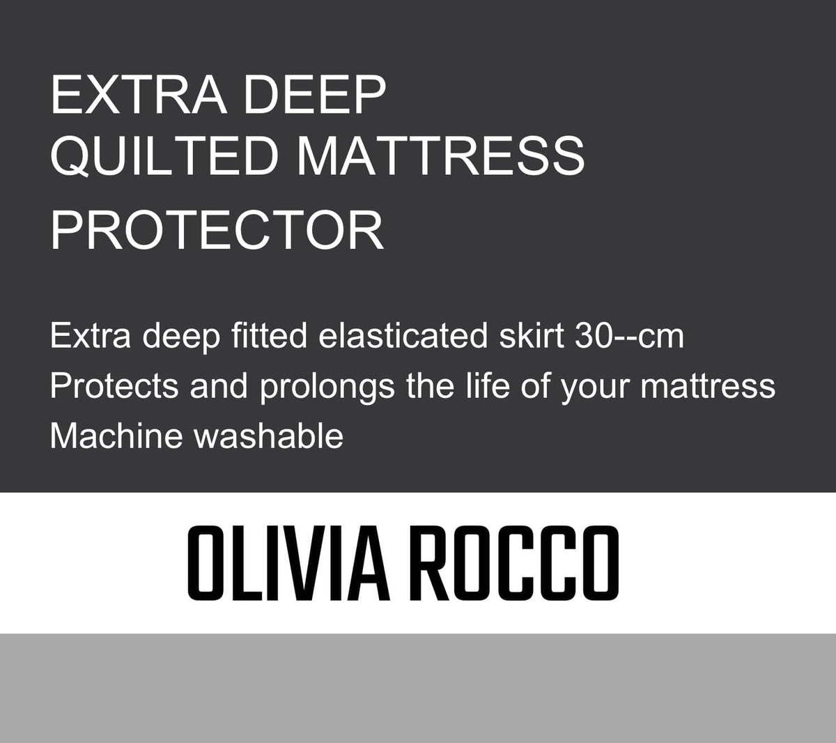 OLIVIA ROCCO Quilted Extra Deep Mattress Protector Microfibre Top Waterproof Reverse
