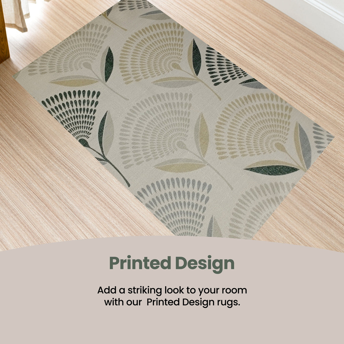 OLIVIA ROCCO Printed Rug Linnea Design Non Slip Soft Durable Floor Rug For Living Room