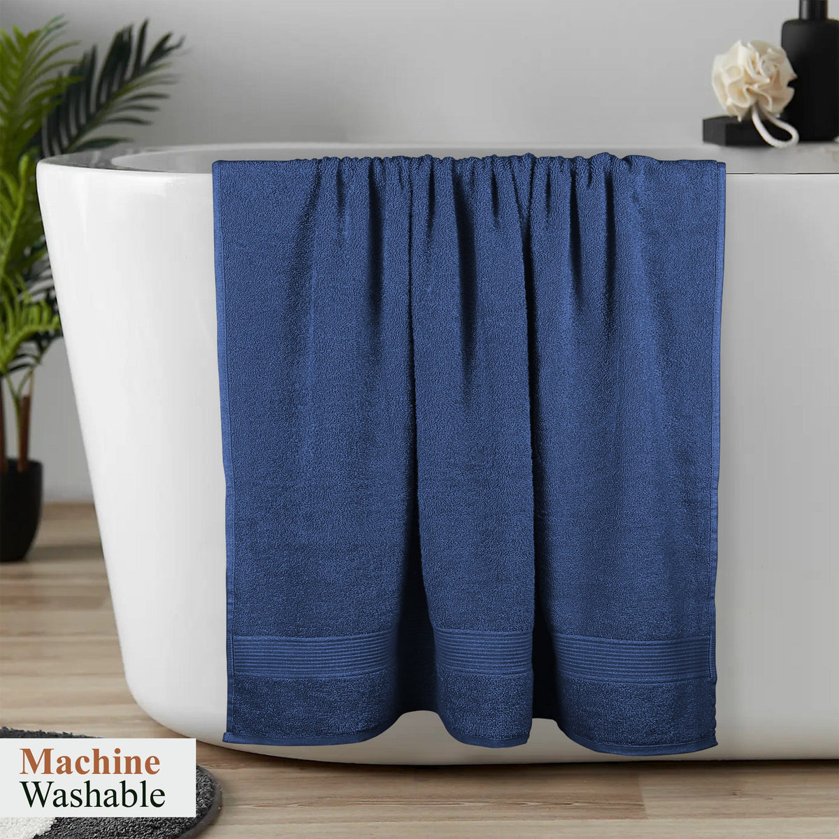 OLIVIA ROCCO Rhodes Towel Royal Blue 100% Cotton Hotel Quality Soft Super Absorbent Hand