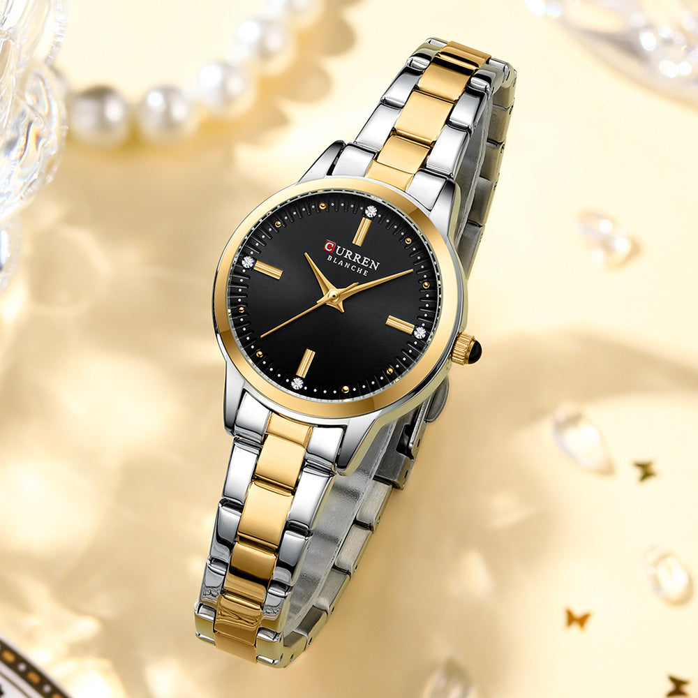 CURREN Women's Watches Fashion Original Quartz Wrist Watch for Ladies Roman Dial Dazzling