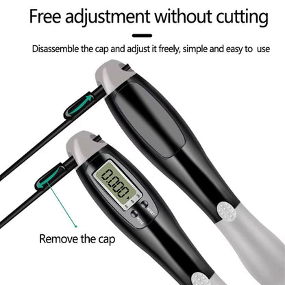 Weighted cordless jump rope featuring a smart digital screen for tracking workouts