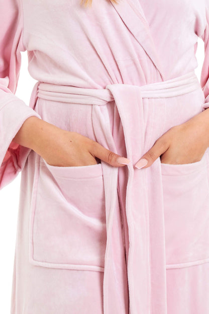 OLIVIA ROCCO Women's Velour Hooded Bathrobe Soft Touch Loungewear One Size Plush Comfort