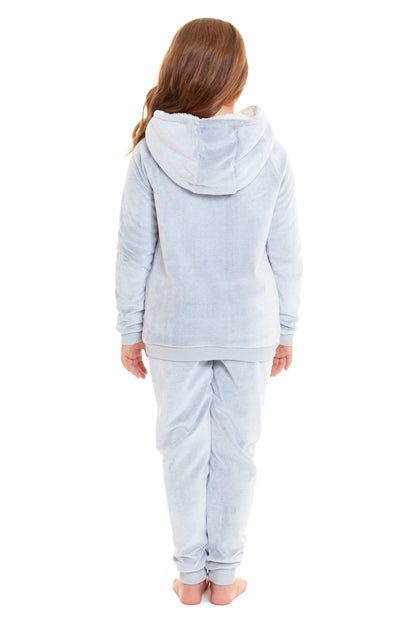 OLIVIA ROCCO Matching Mother Daughter Raccoon Fleece Hooded Pyjama Set With Sherpa Lining