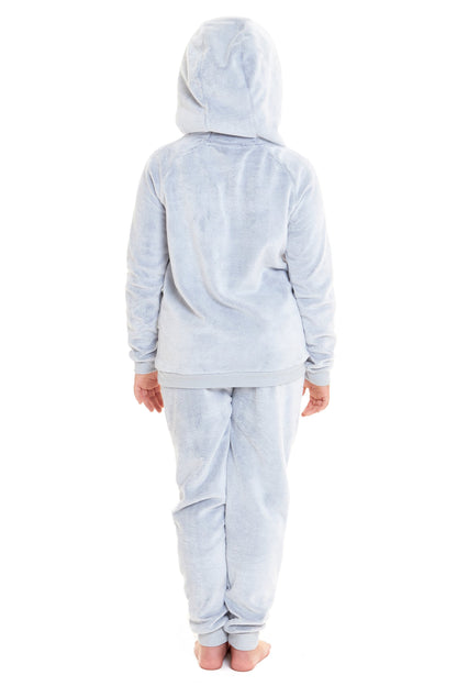 OLIVIA ROCCO Matching Mother Daughter Raccoon Fleece Hooded Pyjama Set With Sherpa Lining