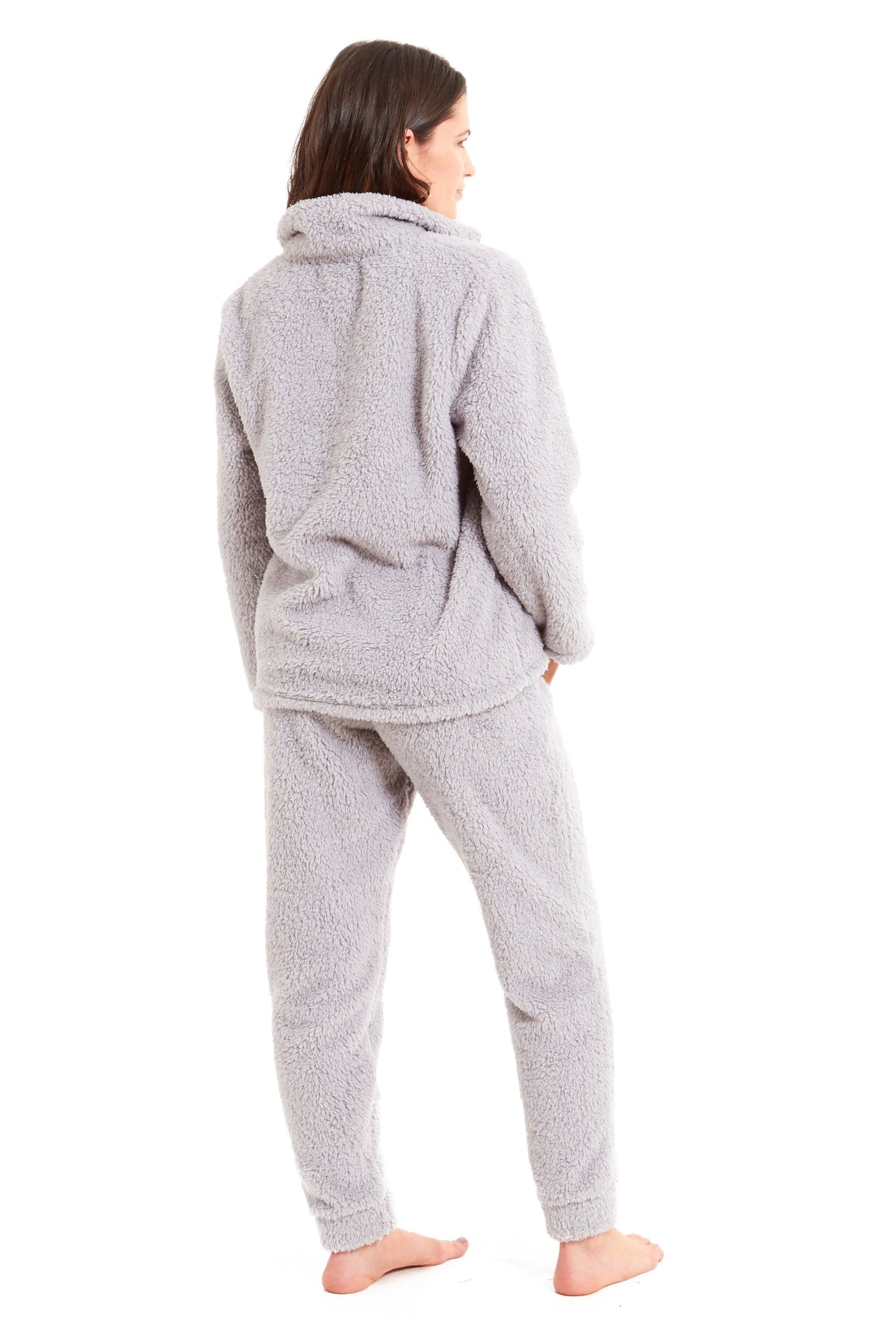 OLIVIA ROCCO Women's Teddy Fleece Lounge Set Zip Up Pyjama with Elasticated Waistband
