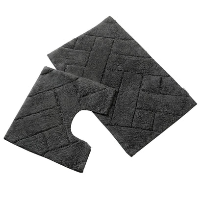 OLIVIA ROCCO Bali Bath Mat And Pedestal Set Luxurious Super Absorbent Easy Care Non Slip