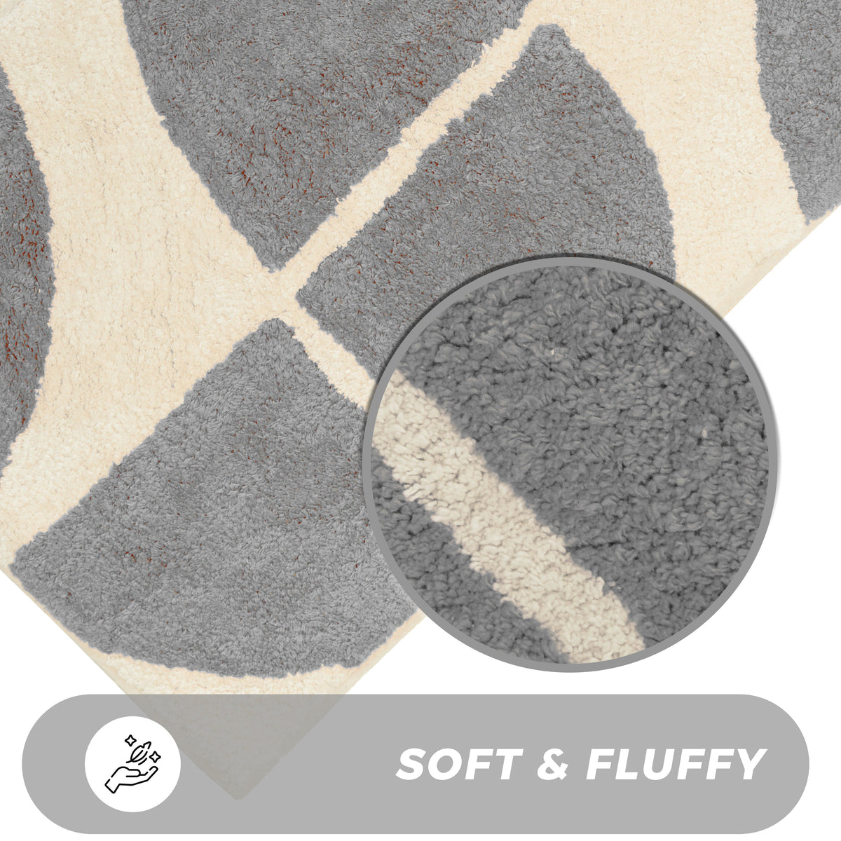 OLIVIA ROCCO Stockholm Bath Mat Non Slip Backing Super Soft Water Absorbent Cotton Blend