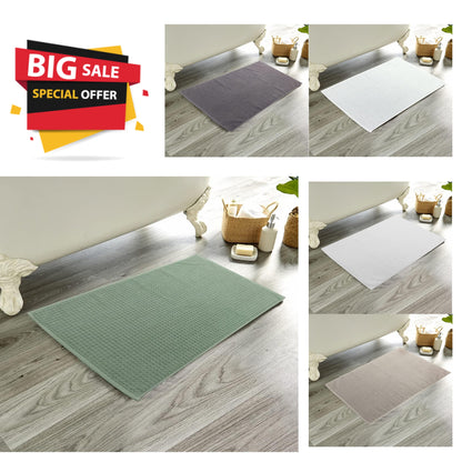 OLIVIA ROCCO Pack Of 3 Luxe Ultra-Soft Deep Cotton Pile Bathmats Eco-Friendly Absorbent