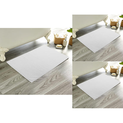 OLIVIA ROCCO Pack Of 3 Luxe Ultra-Soft Deep Cotton Pile Bathmats Eco-Friendly Absorbent