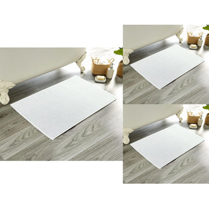 OLIVIA ROCCO Pack Of 3 Luxe Ultra-Soft Deep Cotton Pile Bathmats Eco-Friendly Absorbent