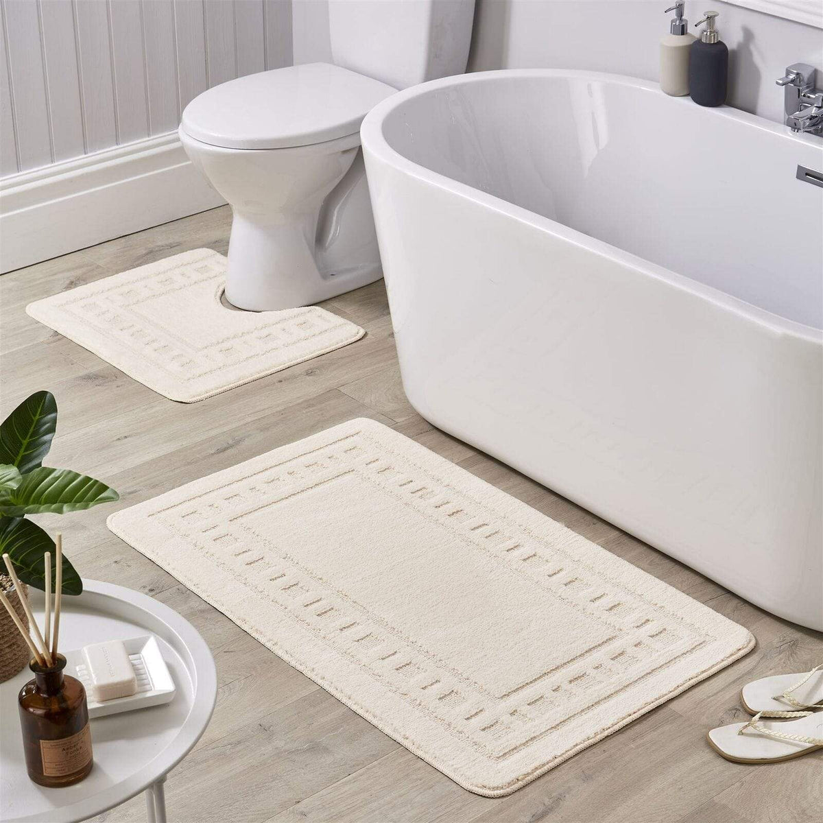 OLIVIA ROCCO Jumbo Miami Bath Mat Set Ultra Soft Non-Slip Ultra-Absorbent For Stylish