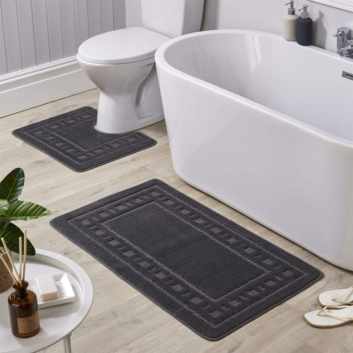OLIVIA ROCCO Jumbo Miami Bath Mat Set Ultra Soft Non-Slip Ultra-Absorbent For Stylish