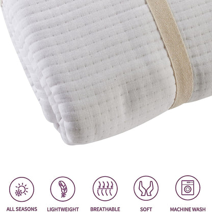OLIVIA ROCCO Hotel Collection Quilted Bedspread 240x260 cm White and Grey 100% Sustainable Cotton Super Soft Easy-Care Home Essential