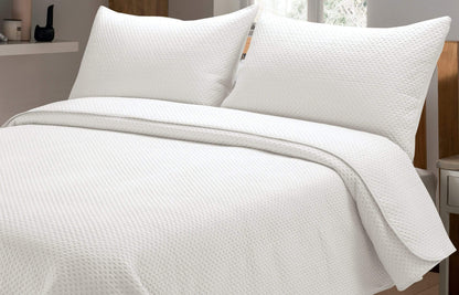 OLIVIA ROCCO Capri Embossed Luxury Bedspread Set With Quilted Throw And Duvet Matching