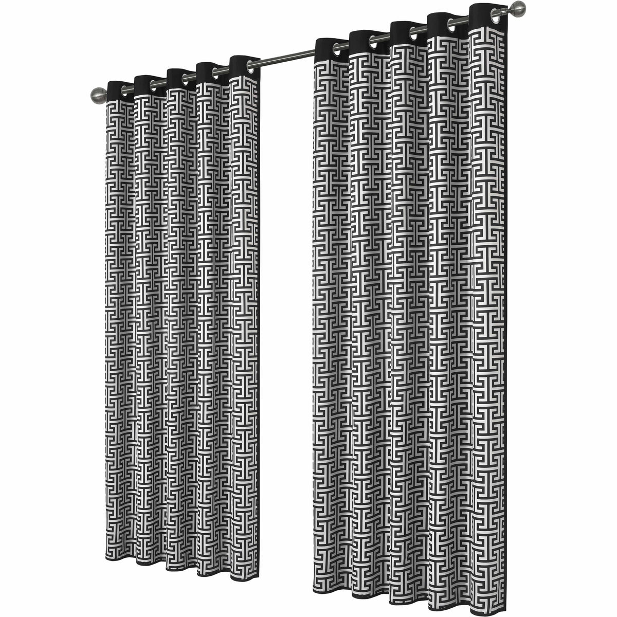 OLIVIA ROCCO Milano Geometric Blackout Curtains Thermal Insulated Eyelet Pair Pencil Pleat