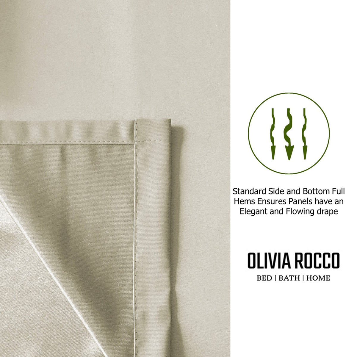 OLIVIA ROCCO Blackout Thermal Eyelet Curtains Natural colour Energy Efficient Ring Top