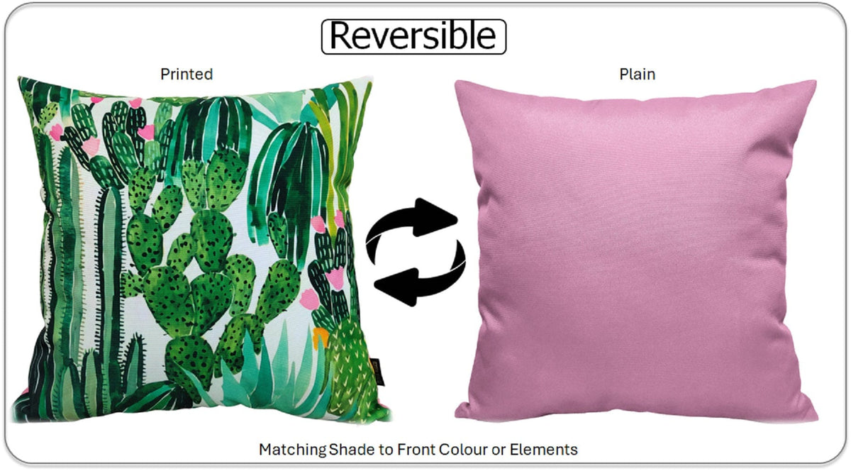 OLIVIA ROCCO Cactus Outdoor Waterproof Cushion Covers 43 x 43 cm Garden Patio for Sofa and Bedroom Styling
