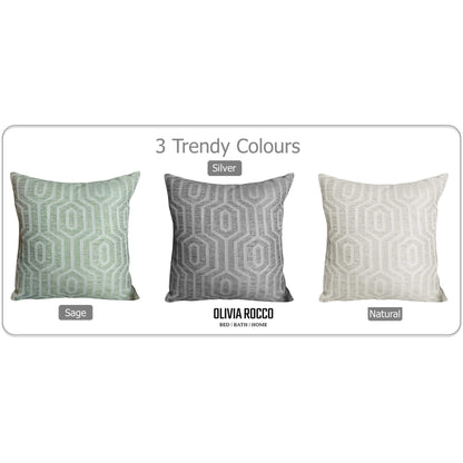 OLIVIA ROCCO Paris Cushion Covers 2 Pack Modern Grey Square Decorative Cushions Super Soft Bedroom Refresh Accent