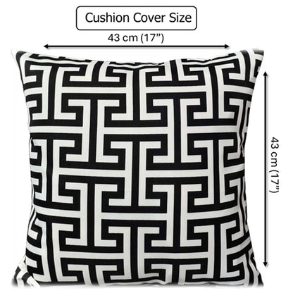 OLIVIA ROCCO Milano Black Waterproof Cushion Covers 43x43 cm Reversible Breathable