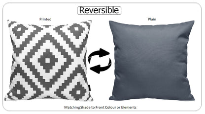 OLIVIA ROCCO Nairobi Charcoal Waterproof Cushion Covers 43 x 43 Cm Reversible Breathable