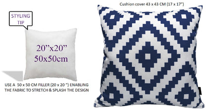 OLIVIA ROCCO Nairobi Navy Waterproof Outdoor Cushion Covers 43x43 CM Weather-Resistant