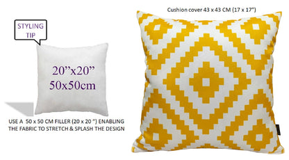 OLIVIA ROCCO Nairobi Ochre Waterproof Outdoor Cushion Covers 43 X 43 cm Weather Resistant
