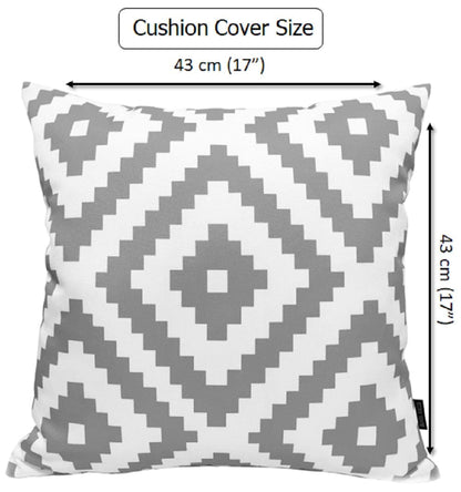 OLIVIA ROCCO Nairobi Silver Waterproof Cushion Covers 43 x 43 cm Reversible Indoor