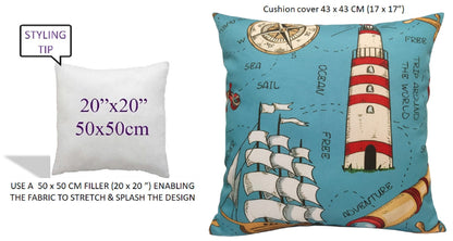 OLIVIA ROCCO Water Resistant 17 X 17 Inches Patio Garden Cushion Covers Seaside Coastal