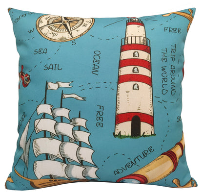 OLIVIA ROCCO Water Resistant 17 X 17 Inches Patio Garden Cushion Covers Seaside Coastal