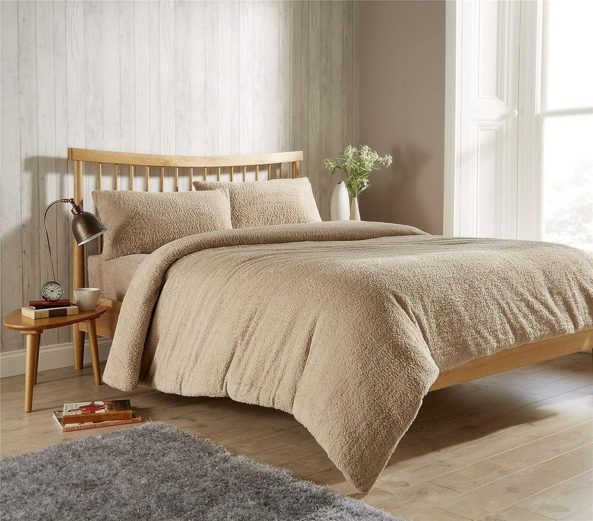 OLIVIA ROCCO Teddy Fleece Duvet Cover Set Premium Plush Ultra Cosy Winter Bedding