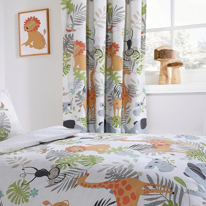 OLIVIA ROCCO Kids Safari Jungle Animal Print Duvet Cover Set With Pillowcase Soft Cosy