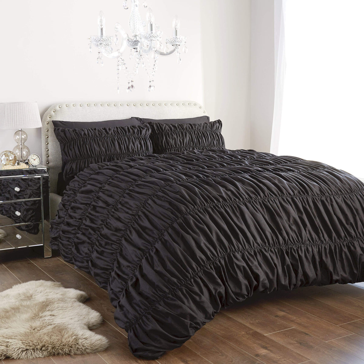OLIVIA ROCCO Duvet Set Ruched Ruffles Cotton Rich Luxury OEKO TEX Certified Multiple