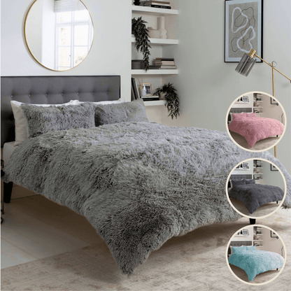 OLIVIA ROCCO Snuggle And Cuddle Faux Fur Duvet Set Extra-Soft Long Pile Winter Warmth