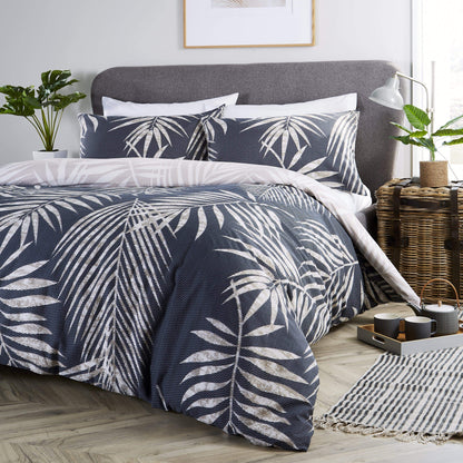 OLIVIA ROCCO Tropical Leaf Reversible Duvet Set Cotton Rich Bedding for Single Double