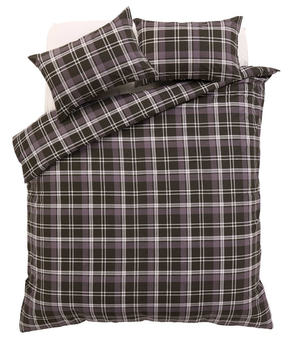 OLIVIA ROCCO Check Pattern Duvet Set Cotton Rich With Pillowcases OEKO-TEX Certified
