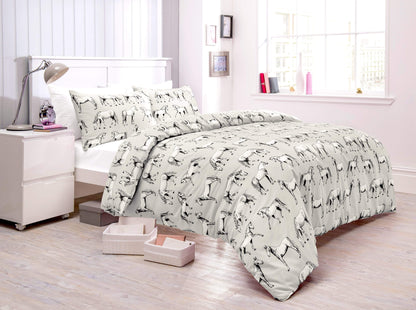 OLIVIA ROCCO Horses Design Cotton Rich Duvet Set Single and Double Sizes Bold Colours