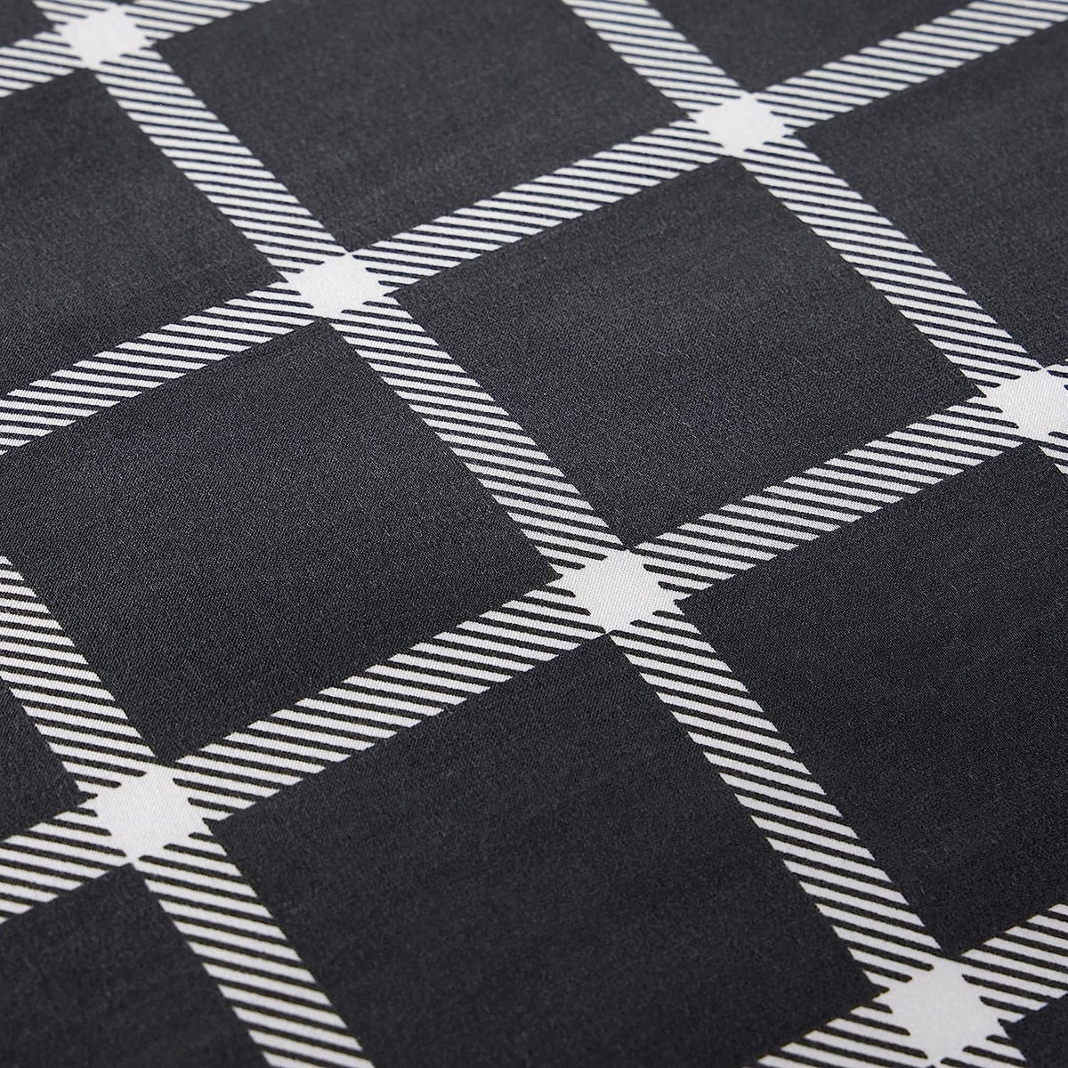 OLIVIA ROCCO Grey Check Reversible Duvet Cover Set Breathable Microfibre Easy Care