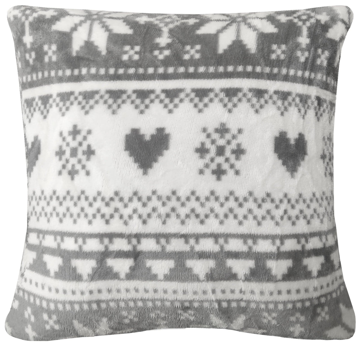 OLIVIA ROCCO Nordic Fair Isle Reversible Teddy Fleece Duvet Set With Pillowcases