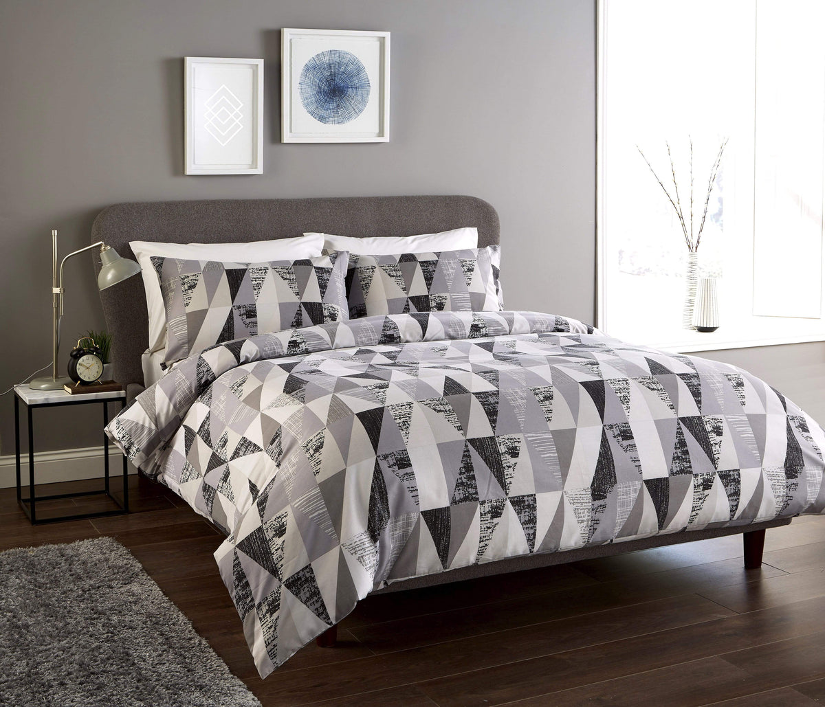 OLIVIA ROCCO Geo Design Cotton Rich Duvet Set Super Soft OEKO TEX Certified Ideal