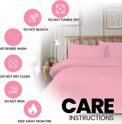 OLIVIA ROCCO Duvet Set With Zipper Closure Easy Care Plain Dye Luxurious Super Soft Bed