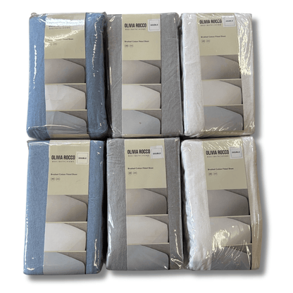 OLIVIA ROCCO 4 Pack Flannelette Fitted Sheets Super Soft Brushed Cotton Bed Sheets