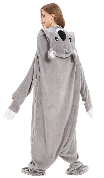 OLIVIA ROCCO Oversized Koala Wearable Blanket Hoodie In Soft Fleece With Sleeves Hooded