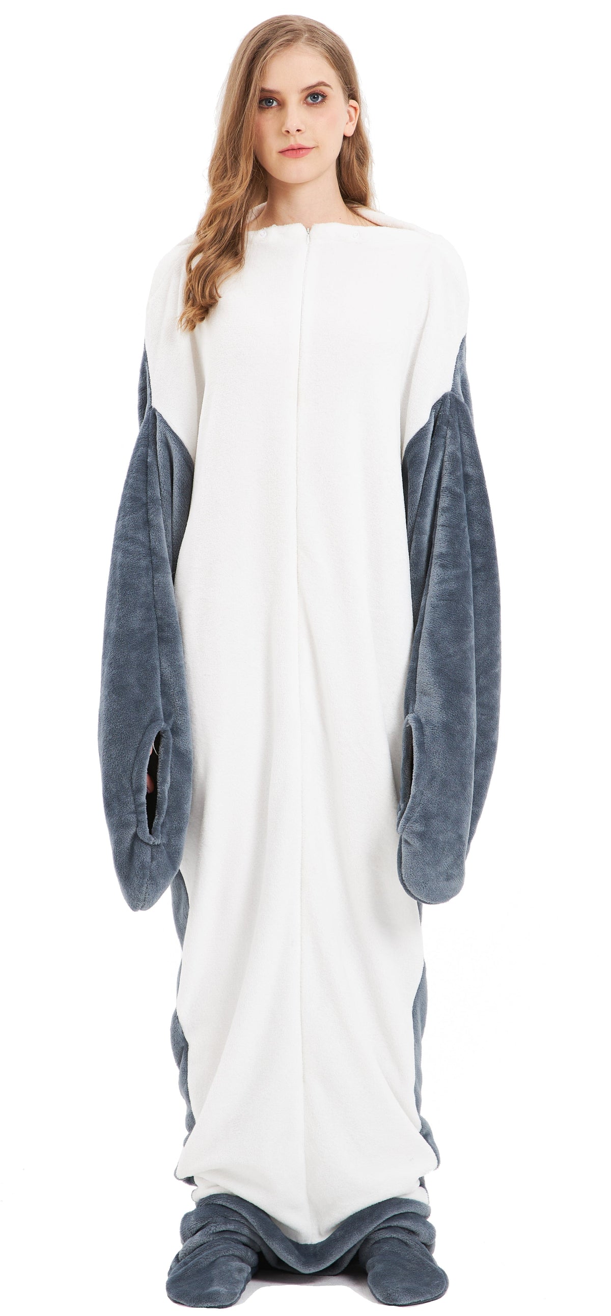 OLIVIA ROCCO Oversized Shark Wearable Blanket Hoodie Fleece With Sleeves Ultra Soft