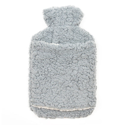 OLIVIA ROCCO Teddy Fleece Hot Water Bottle With Pocket Hand Warmer 2L Natural Rubber UK