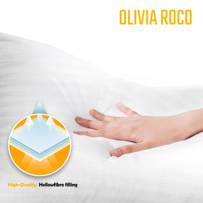 OLIVIA ROCCO 2 Pack Luxury Hotel Pillows Hypoallergenic Hollowfibre Soft Medium Support