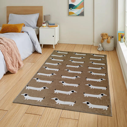 OLIVIA ROCCO Animal Print Sausage Dog Non-Slip Rug Eco-Friendly Durable Floor Rug