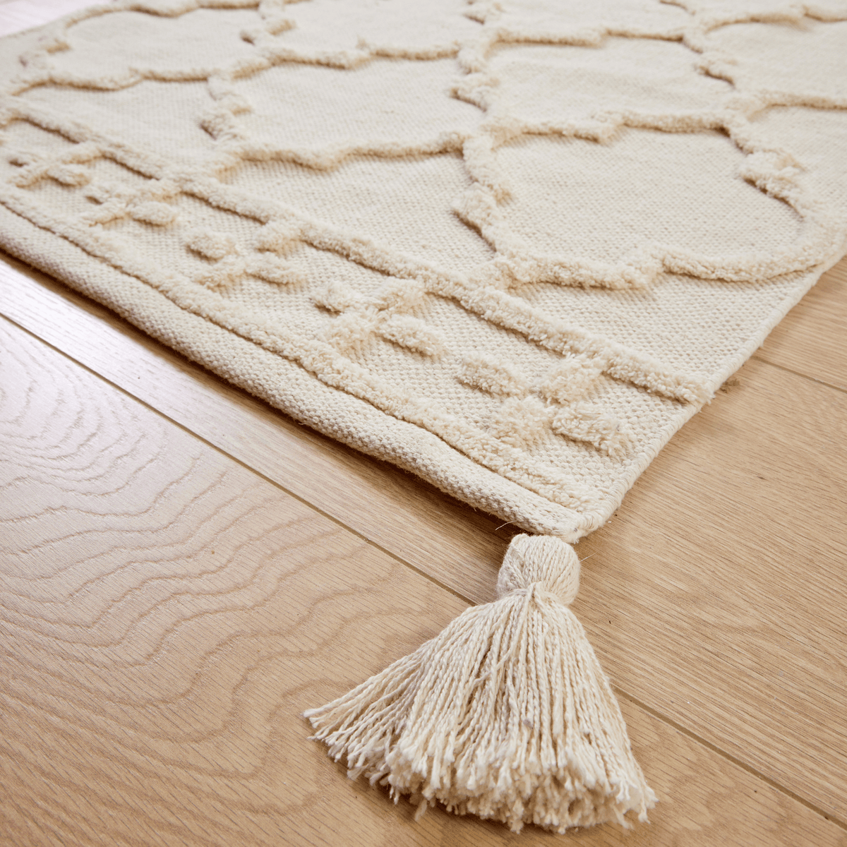 OLIVIA ROCCO Marrakesh Hand Woven Cotton Rug Eco Friendly Durable Carpet For Living Room